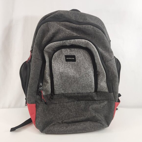 Quiksilver Backpack Grey Black Red - Picture 1 of 14